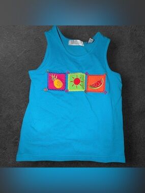 Vintage Karen Scott Embroidered Tropical Fruit Tank Top – NWT – Size S